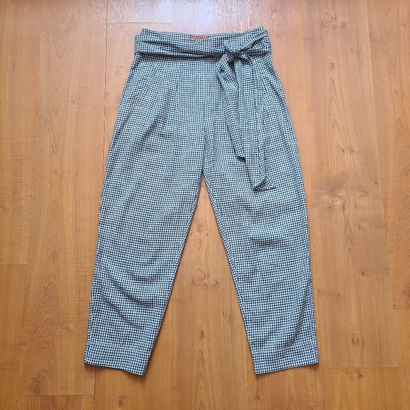 Cartonnier by Anthropologie Tie Waist Gingham Linen Blend Trouser - Picture 5 of 16